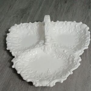 Lefton Elegant White Ceramic Serving Tray with handle